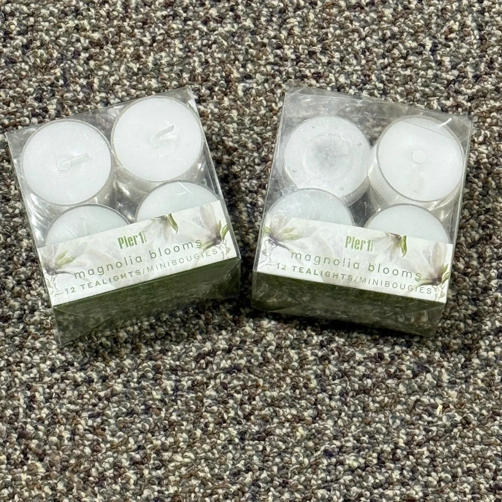 Vintage Pier 1 Magnolia Blooms Scented Tea Lights Lot - 23 Total New